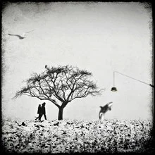 Photo art by Frank Wöllnitz: surreal black-and-white depiction of a tree