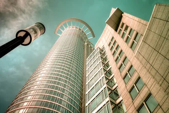 Photo art by Steffen Gierok: skyscrapers under a cloudy sky in Frankfurt