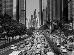 Wandbild von Philipp Weindich: Verkehrsszenario in der lebhaften Metropole Hongkong