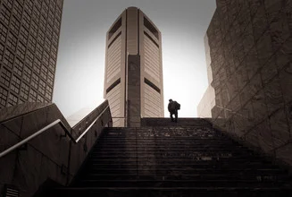 Photo art by Manuel Kürschner: steps and stairs in an urban setting in Japan