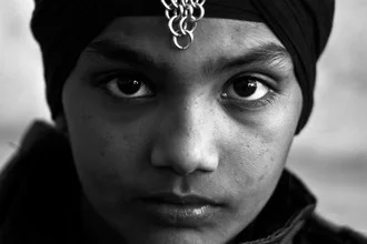 Photo art by Jagdev Singh: boy with intense eyes and passion