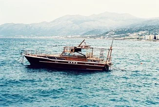 Photo art by Kathrin Schabelski: serene coastal landscape in Hersonissos, Greece.