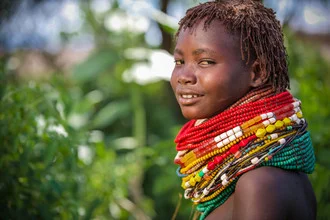 Photo art by Miro May: traditional Nyangatom attire in Ethiopia