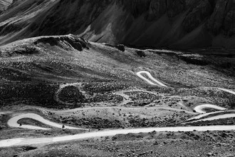 Wall art by Jagdev Singh: vast landscape of the cold desert in Ladakh, India.