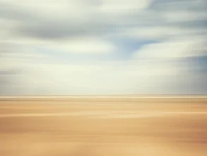 Photo art by Holger Nimtz: tranquil beach with gentle waves and soft color palette