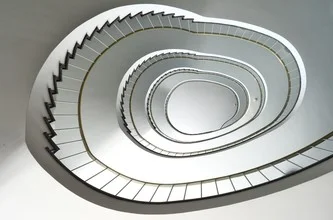 Photo art by Solveig Faust: spiral staircase in a calming composition