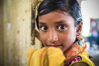 Photo art by Miro May: portrait of a girl with yellow eyes in Srimangal