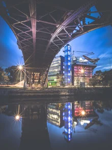 Photo art by Ronny Behnert: Reflection of the German Museum of Technology on the Landwehr Canal.
