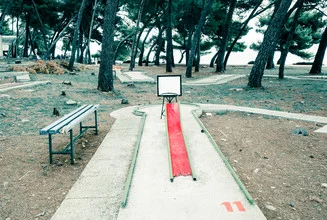 Photo art by Gabriele Spörl: relaxed scene of a mini golf course in Croatia