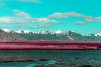 Photo art by Susanne Kreuschmer: tranquil landscape with river and mountains in Iceland