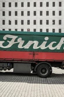 Photo art by Anuschka Wenzlawski: close-up of a truck window in an urban setting