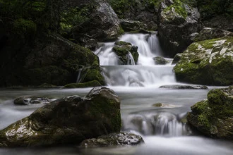 Photo art by Stefan Huber: tranquil waterfall in the Austrian nature