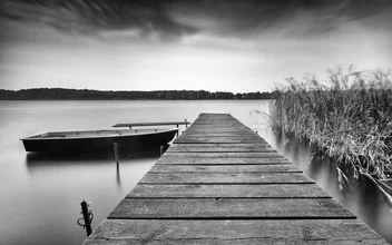 Photo art by Holger Nimtz: peaceful jetty over the lake creating a calming atmosphere