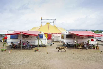 Photo art by Daniel Schoenen: Scenes of circus life in vibrant colors