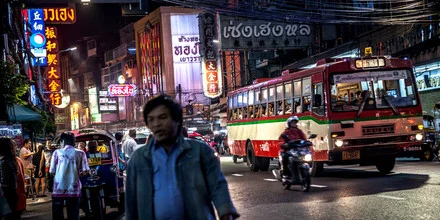 Photo art by Jörg Faißt: vibrant night scenes in Chinatown, Bangkok.