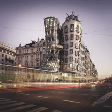 Photo art by Ronny Behnert: The Dancing House in Prague at sunset.