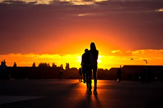 Photo art by Andreas Weiser: calm sunset at Tempelhof Airport, Berlin