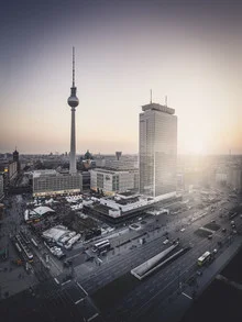 Photo art by Ronny Behnert: sunset over Alexanderplatz in Berlin