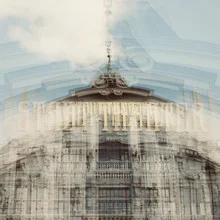 Photo art by Nadja Jacke: City Theatre in Bielefeld with double exposure