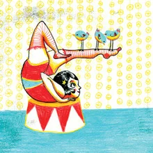 Illustration by Larvol Marianne: playful depiction of ladybirds in a circus setting