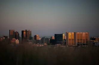 Photo art by Jac Kritzinger: Cityscape of Cape Town at sunset