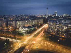 Photo art by Ronny Behnert: urban intersection with lights in Berlin