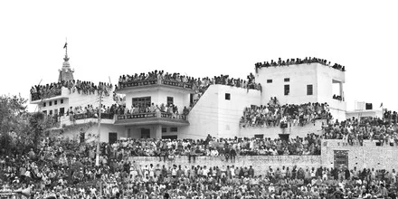 Photo art by Jagdev Singh: crowd at a festival in Anandpur Sahib