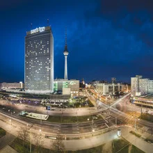Photo art by Ronny Behnert: Berlin panorama at night with lights and traffic