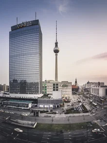 Photo art by Ronny Behnert: urban view of Alexanderplatz at dusk