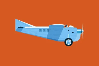 Wall art by Martin Azambuja: colorful illustration of planes in the sky