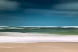 Photo art by Holger Nimtz: Impressionistic North Sea with gentle waves and blue sky