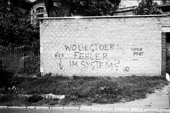 Photo art: Graffiti on a wall in Halle/Saale, black-and-white aesthetic