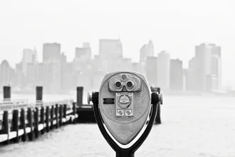 Photo art by Daniel Schoenen: View of Liberty Island with Manhattan skyline in the background