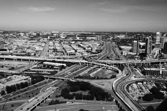 Photo art by Rolf Bökemeier: highway scene in Dallas during rush hour