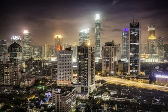 Photo art by Rob Smith: shimmering lights in Shanghai's Jingan District