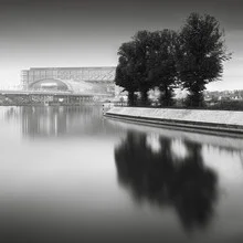 Wall art by Ronny Behnert: Berlin Main Station in soft monochrome tones