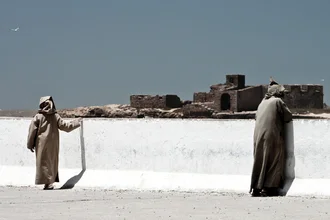 Photo art by Steffen Rothammel: People joyfully together in Essaouira, Morocco.