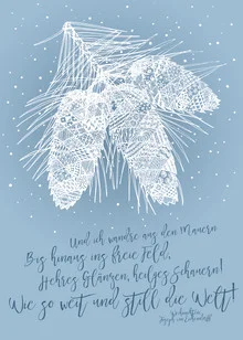 Illustration by Un-typisch Verena Selbach: Christmas mood with fir cones and stars.
