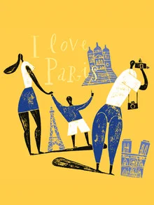 Wall art by Jean-Manuel Duvivier: a stylized depiction of Paris