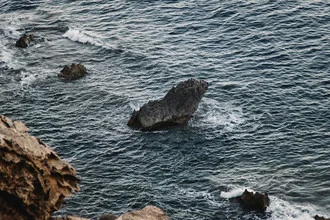 Photo art by Nadja Jacke: rocks and waves in the Mediterranean near Formentera