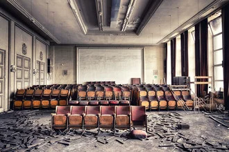 Photo art by Sascha Faber: abandoned chairs in a decay setting