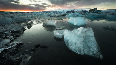 Dennis Wehrmann, Sundown at Glacier Lagoon Joekulsarlon - Iceland, Europe)