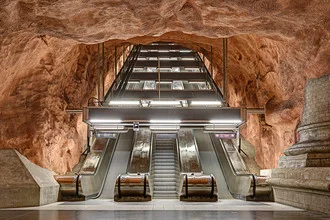 Photo art by Michael Belhadi: underground metro station in Stockholm