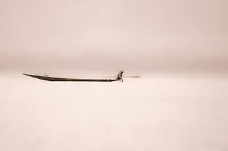 Photo art by Anne Beringmeier: fisherman on Inle Lake in Myanmar.
