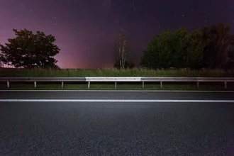 Beautiful night photo with stars and trails in the sky