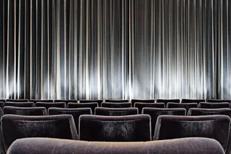 Photo art by Michael Belhadi: curtain of the International cinema in Berlin