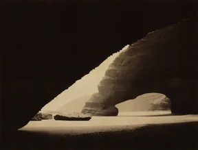 Photo art by Andreas Kersten: sepia shot of a rocky coastline in Morocco