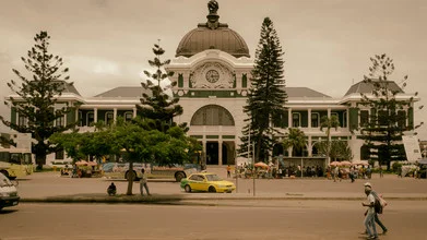 Photo art by Dennis Wehrmann: CFM station in Maputo, Mozambique, bathed in soft light.