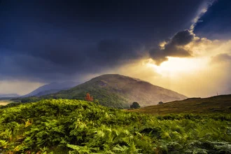 Photo art by Philip Gunkel: dramatic clouds over the Scottish Highlands