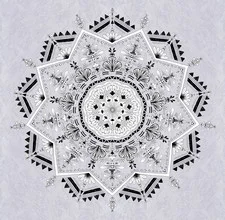 Wall art by Bianca Green: harmonious mandala with star motifs